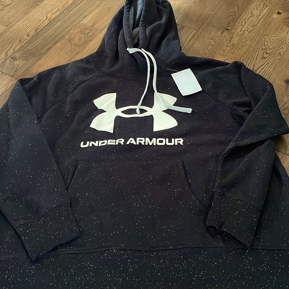 Under Armour Tops - NWT Under Armour Black with White Hoodie Sizes 1X
